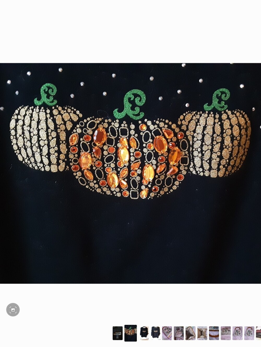 "Karen Scott" Black Top With Pumpkin